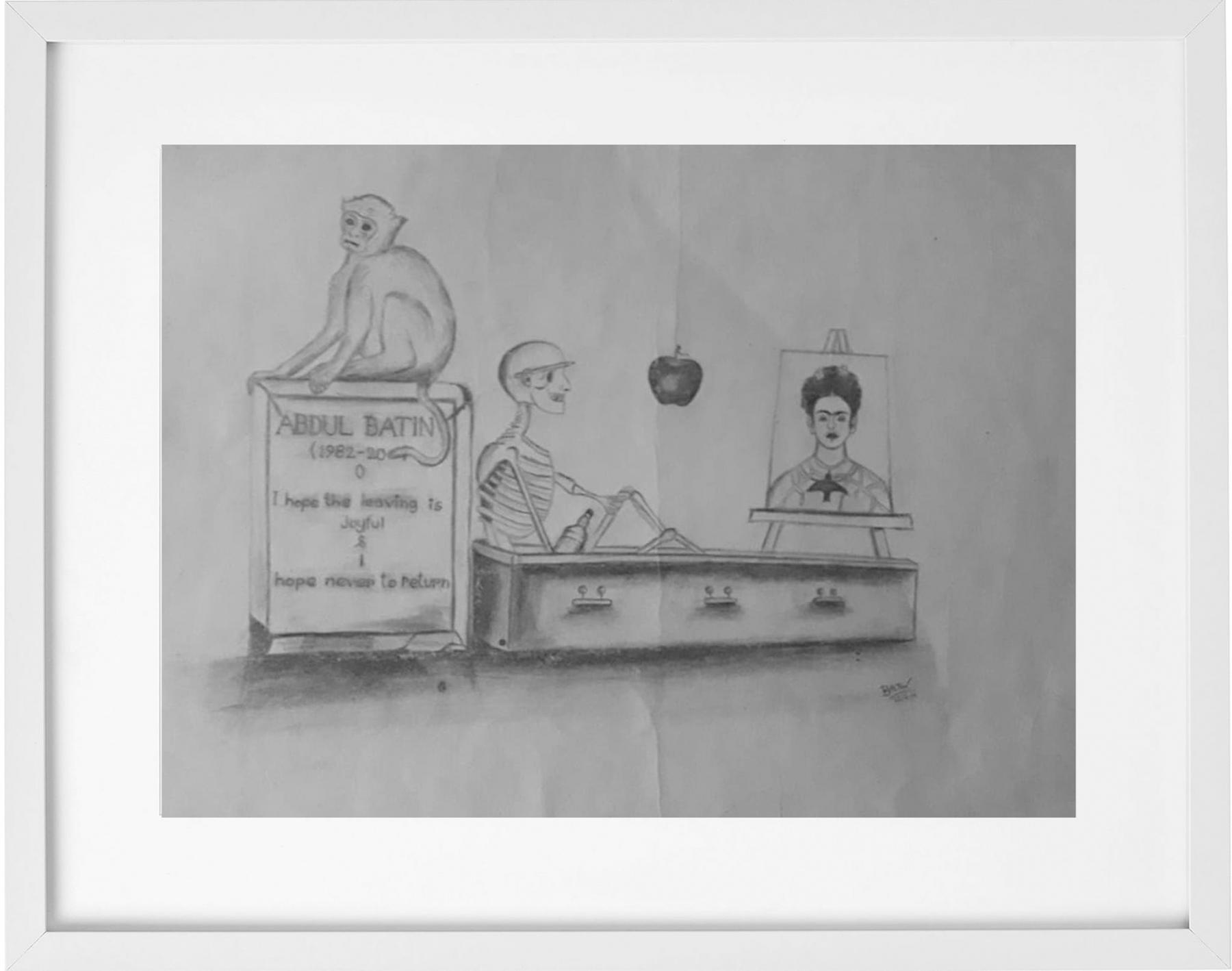 চিত্রশিল্পী আব্দুল বাতিনের আকাঁ চিত্রকর্ম